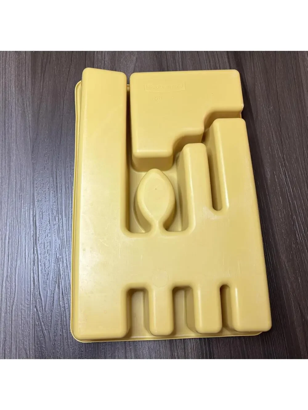 Vintage Rubbermaid Utensil Holder Mustard Yellow Plastic